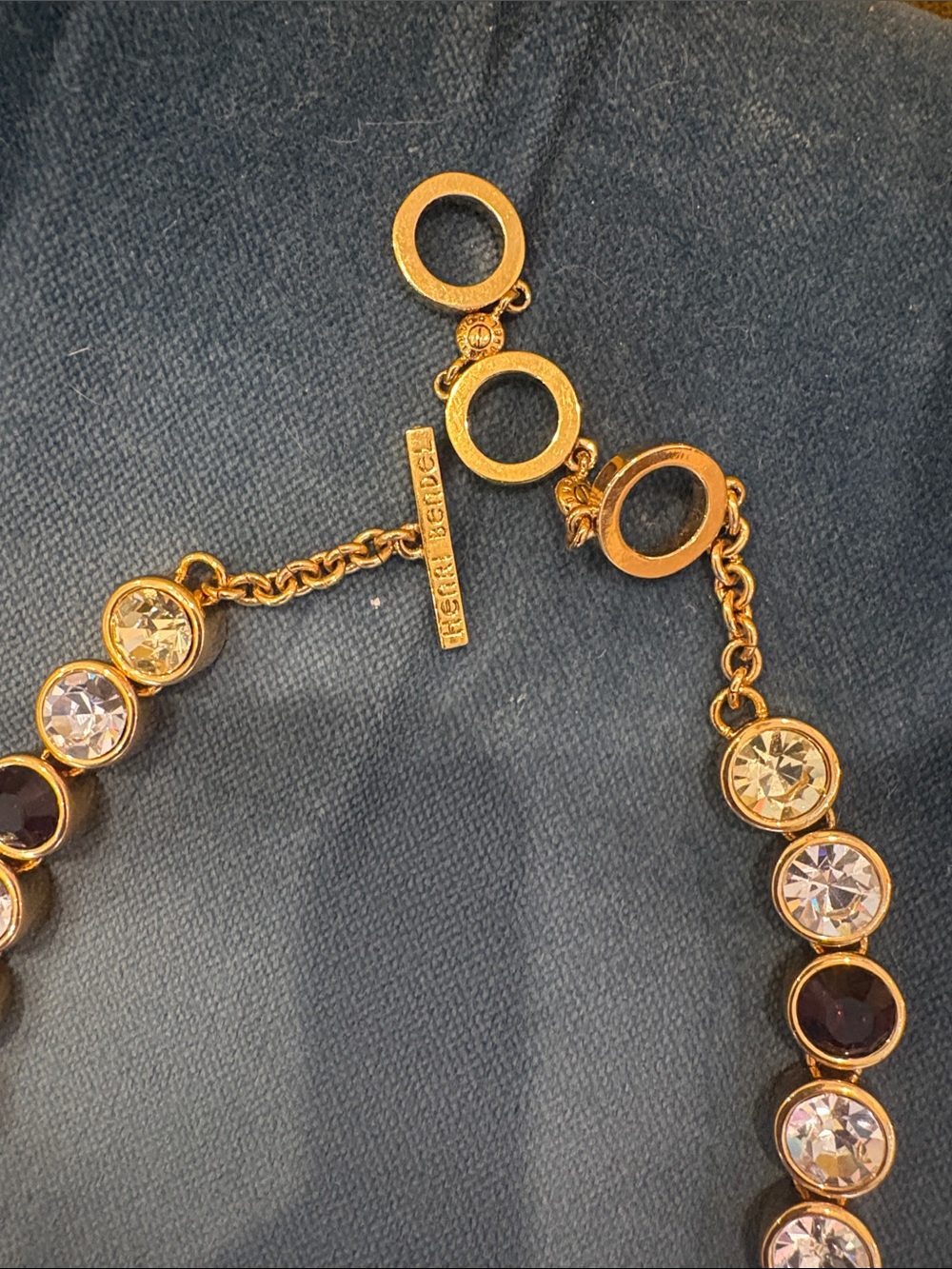 Henri Bendel multicolored bezel crystal waterfall necklace. Rare! - Picture 4 of 5